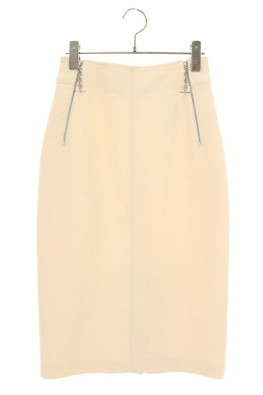 Hermes Chaine d'Ancre Zip Pencil Skirt Off-White Size 34
