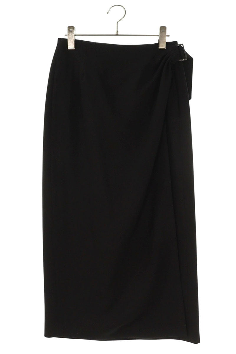 Vintage 26SS Black Wool Wave Silhouette Skirt