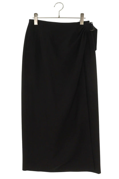 Vintage 26SS Black Wool Wave Silhouette Skirt