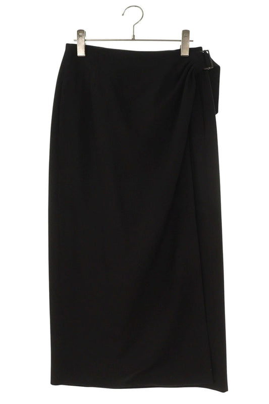 Vintage 26SS Black Wool Wave Silhouette Skirt