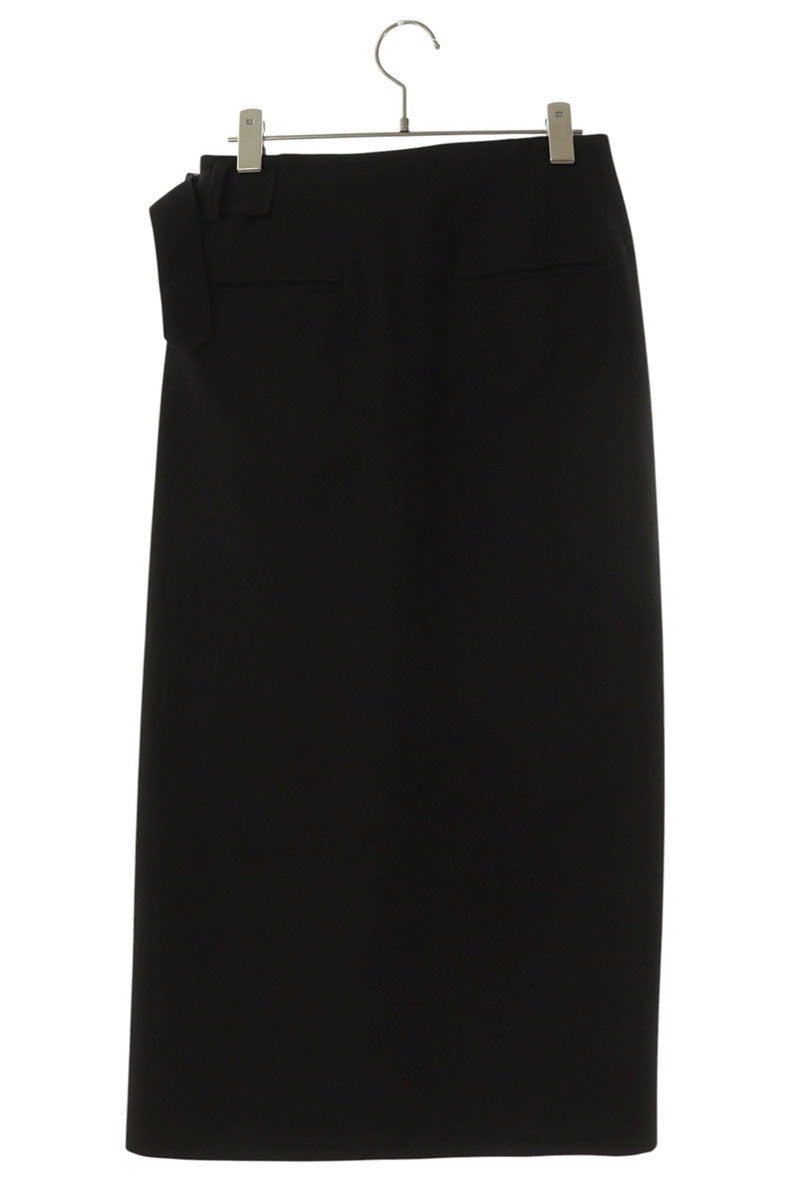 Vintage 26SS Black Wool Wave Silhouette Skirt