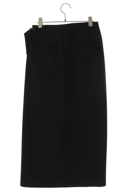 Vintage 26SS Black Wool Wave Silhouette Skirt