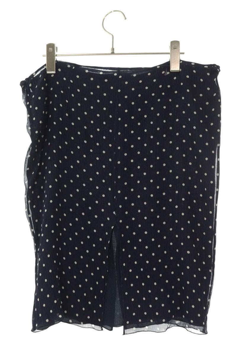 Miu Miu Dot Silk Skirt Navy White Size 44