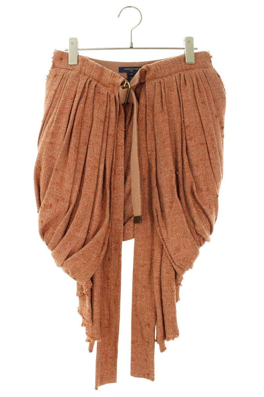 Louis Vuitton 23SS Pink Linen Tweed Wrap Skirt Size 36