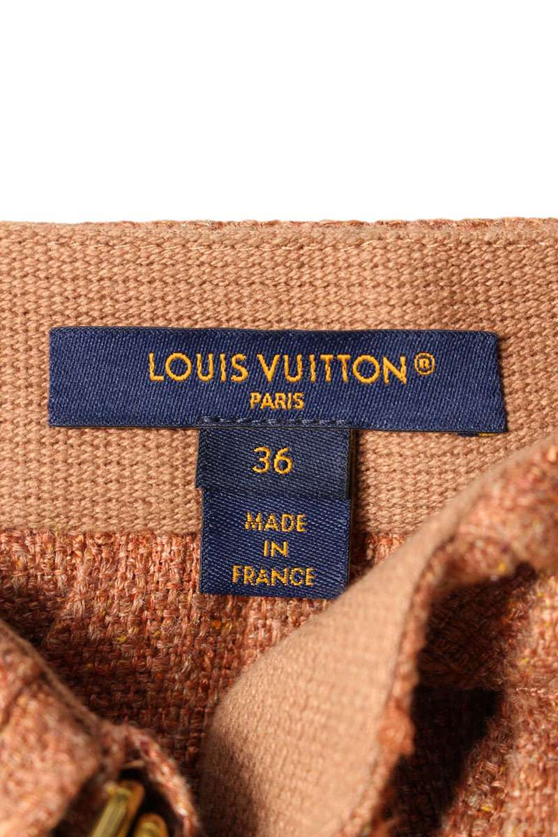 Louis Vuitton 23SS Pink Linen Tweed Wrap Skirt Size 36