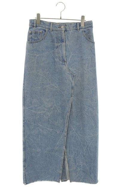 Dries Van Noten Light Blue Denim Slit Maxi Skirt Size 36