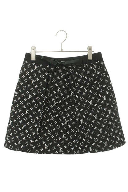 Louis Vuitton Monogram Mini Skirt Black Size 38