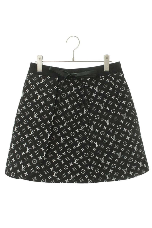 Louis Vuitton Monogram Mini Skirt Black Size 38