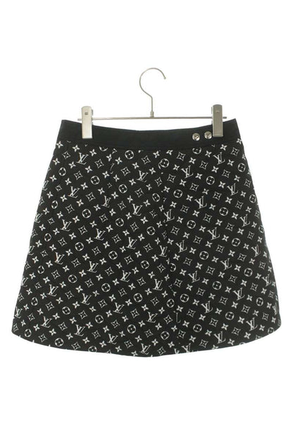 Louis Vuitton Monogram Mini Skirt Black Size 38