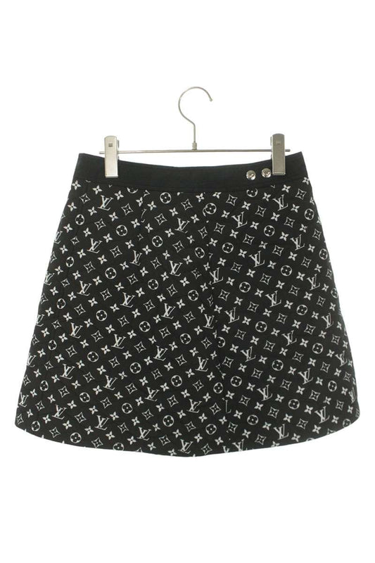 Louis Vuitton Monogram Mini Skirt Black Size 38