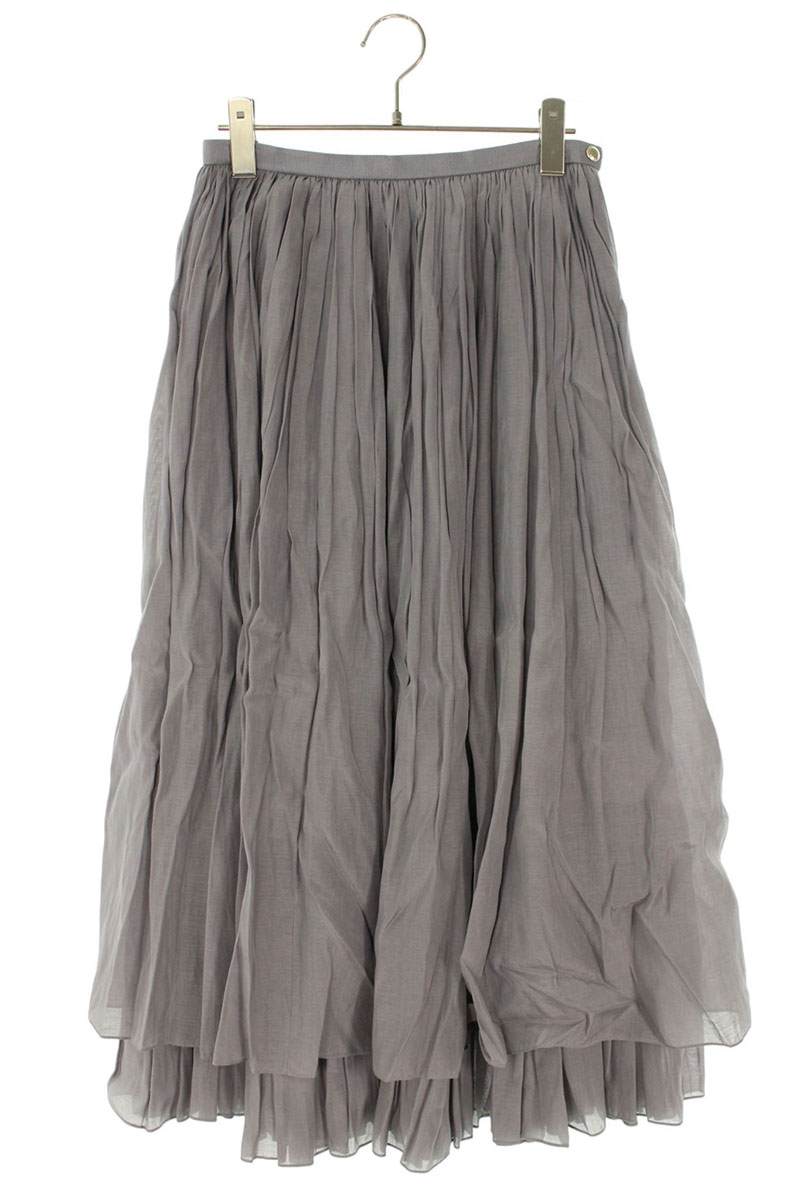 Vintage Gray Silk Cotton Midi Skirt Size 36