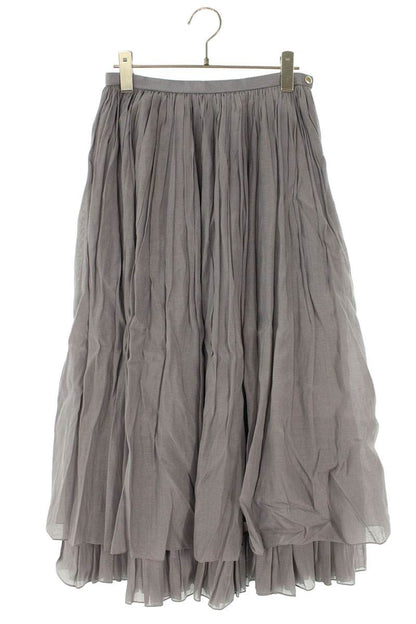 Vintage Gray Silk Cotton Midi Skirt Size 36