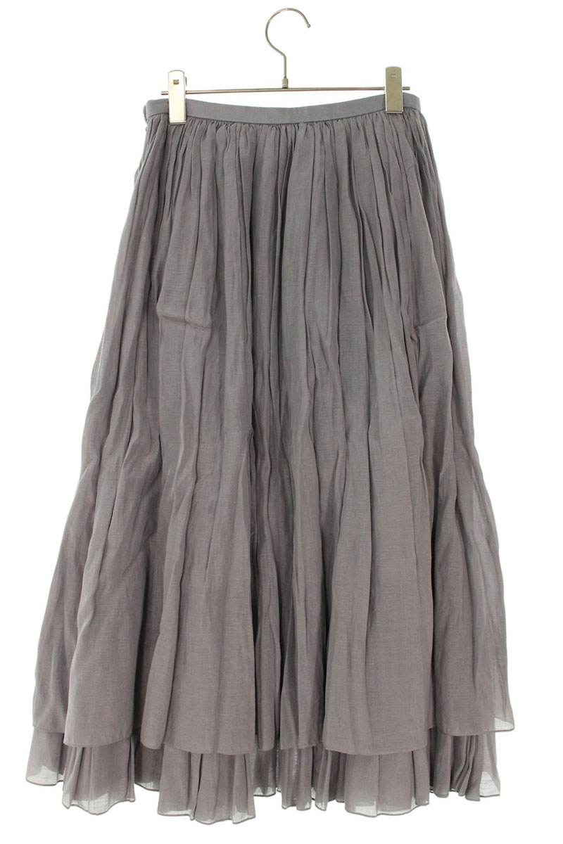 Vintage Gray Silk Cotton Midi Skirt Size 36