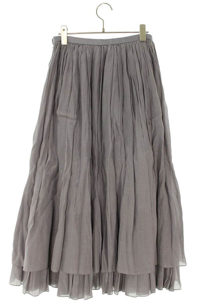 Vintage Gray Silk Cotton Midi Skirt Size 36