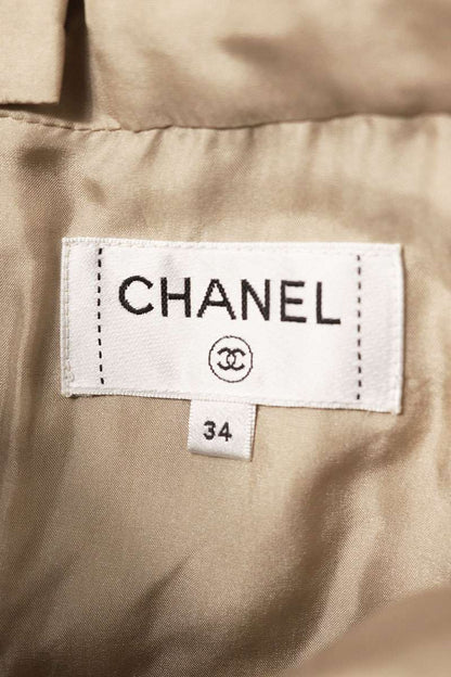 Chanel Beige Tweed Pleated Skirt Size 34