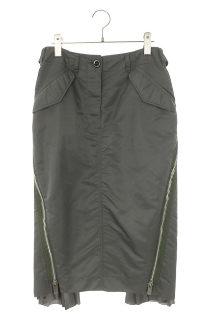 Sacai Gray Side Zip Nylon Skirt Size 2