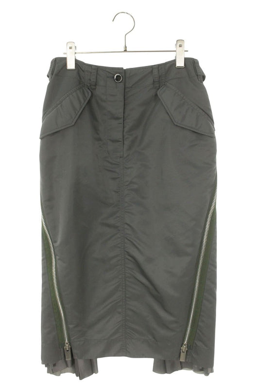 Sacai Gray Side Zip Nylon Skirt Size 2