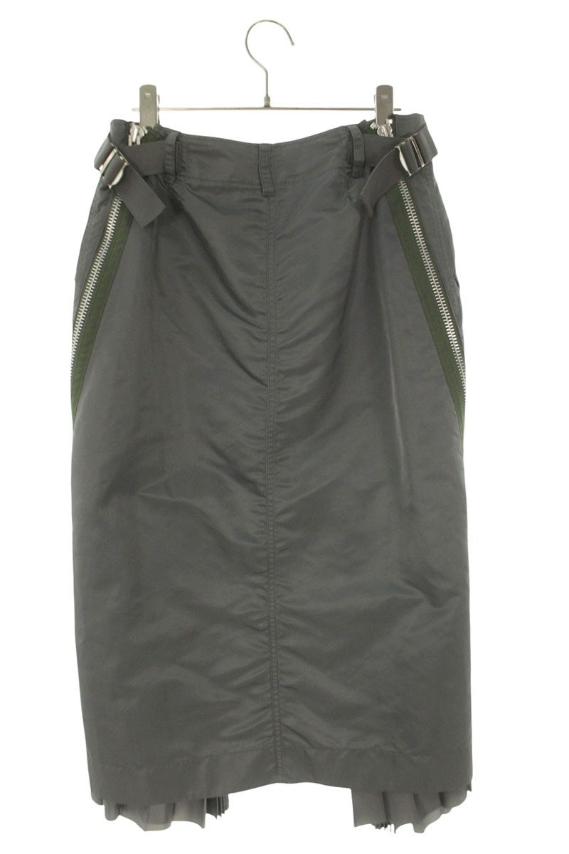 Sacai Gray Side Zip Nylon Skirt Size 2