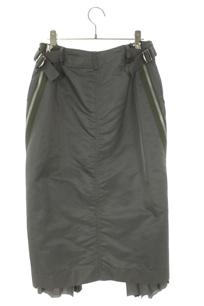 Sacai Gray Side Zip Nylon Skirt Size 2