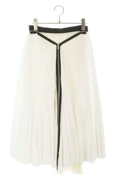 Sacai Side Zip Pleated Skirt White/Off-White Size 2