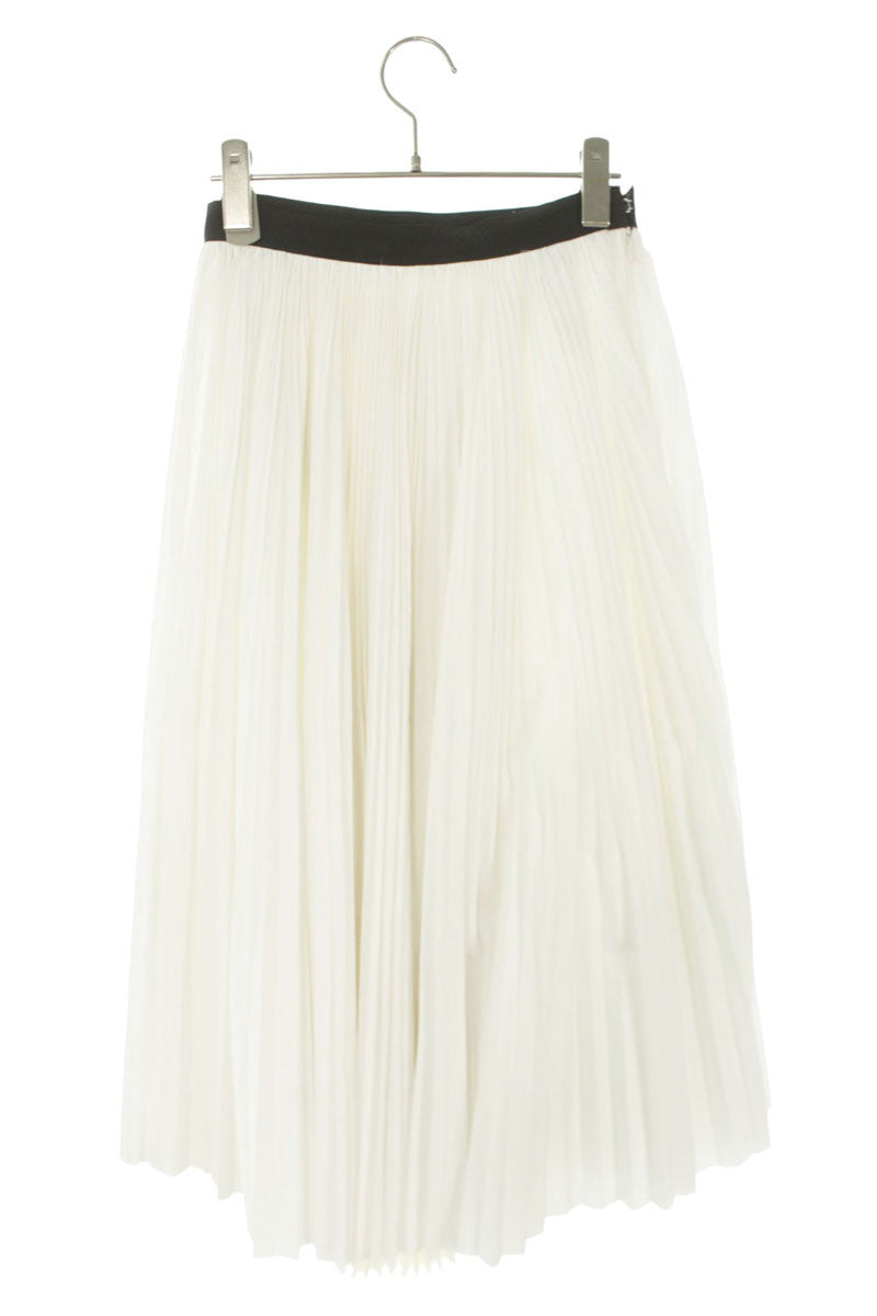 Sacai Side Zip Pleated Skirt White/Off-White Size 2