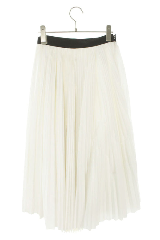 Sacai Side Zip Pleated Skirt White/Off-White Size 2
