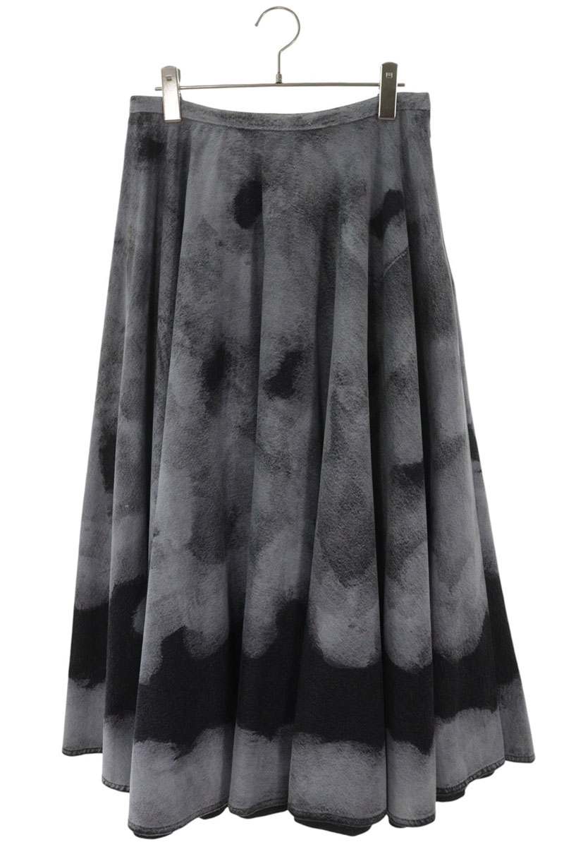Christian Dior Tie-Dye Denim Midi Skirt Size 40