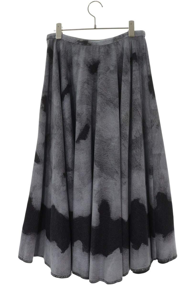 Christian Dior Tie-Dye Denim Midi Skirt Size 40