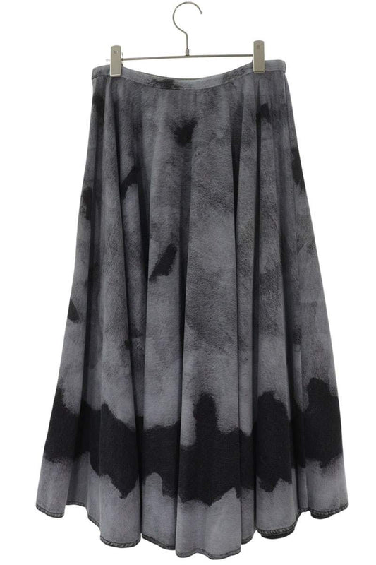 Christian Dior Tie-Dye Denim Midi Skirt Size 40