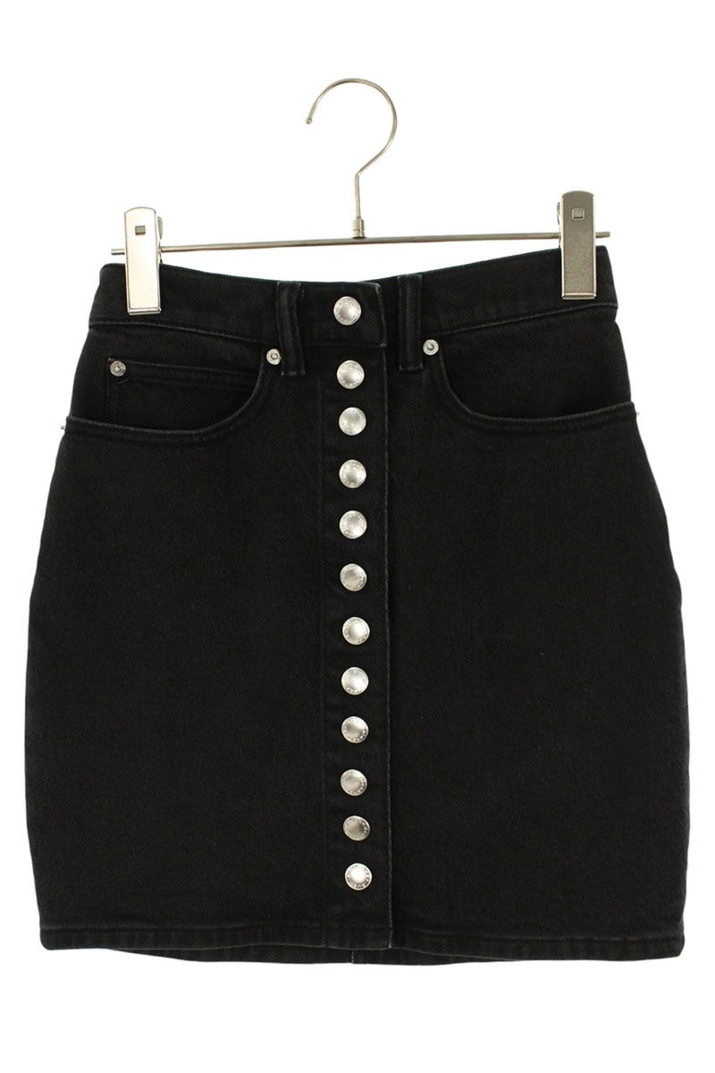 Alexander Wang Button Design Denim Skirt Black Size 24