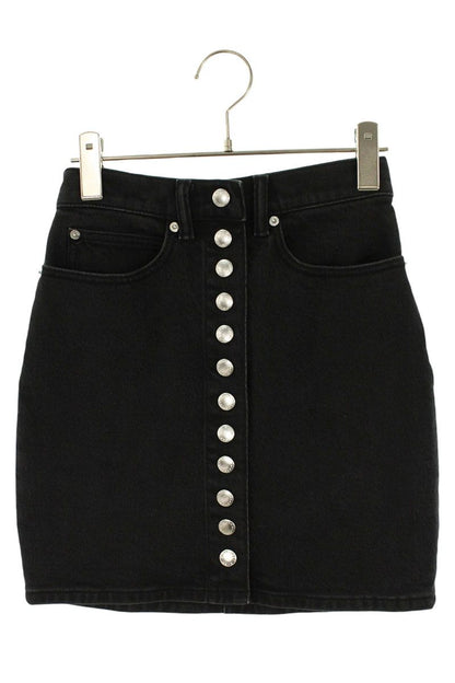 Alexander Wang Button Design Denim Skirt Black Size 24