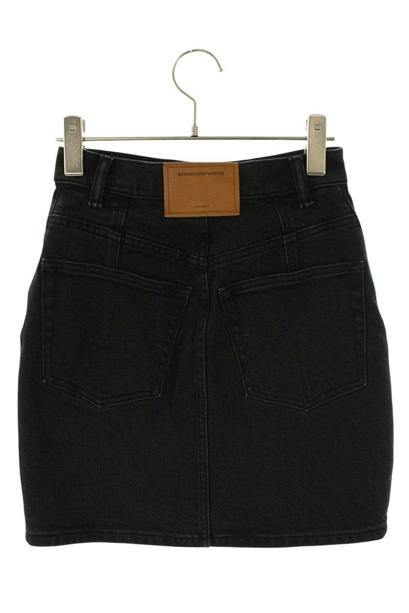 Alexander Wang Button Design Denim Skirt Black Size 24