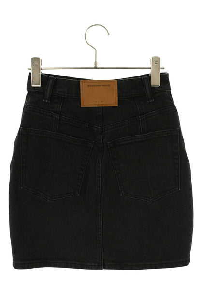 Alexander Wang Button Design Denim Skirt Black Size 24