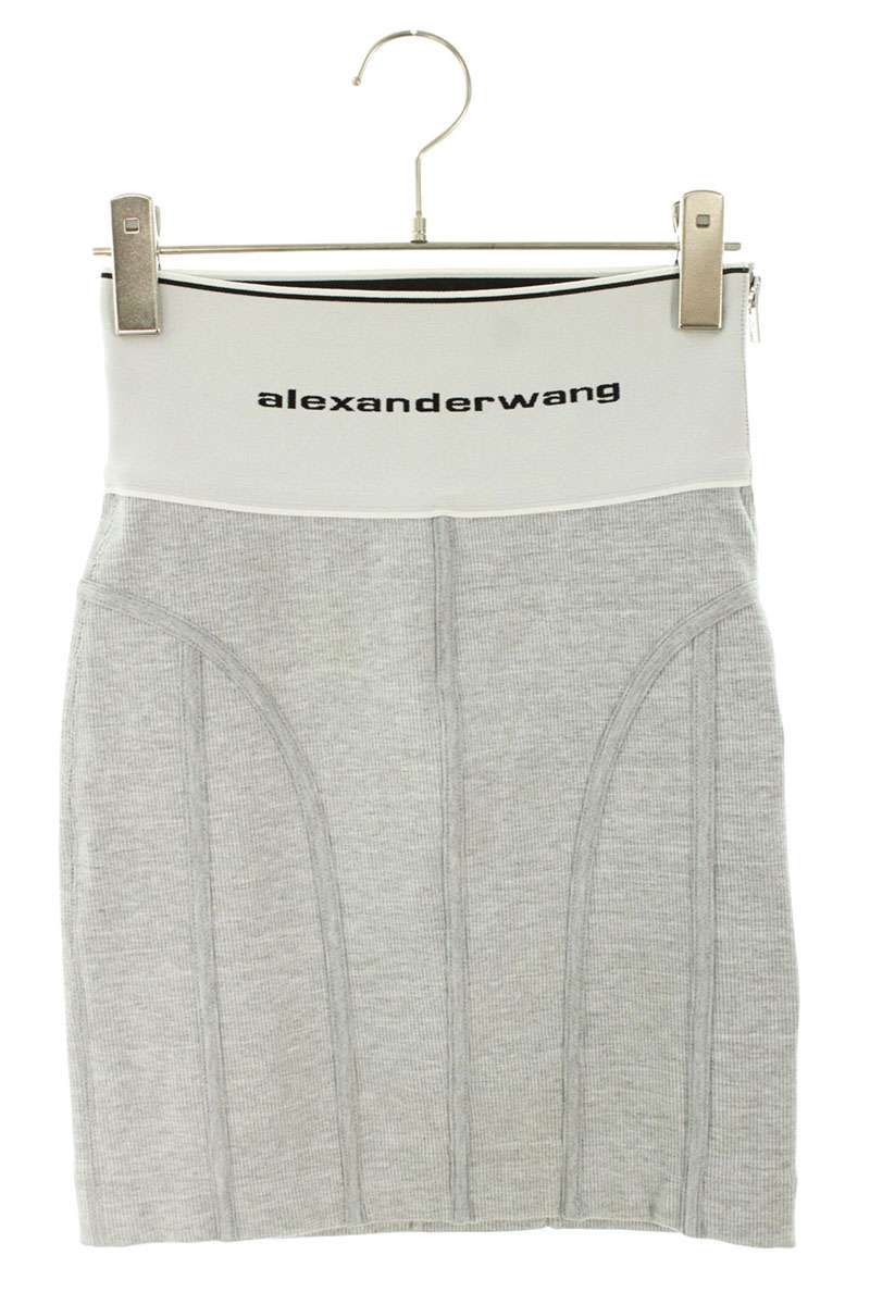 Alexander Wang Gray Tight Knit Midi Skirt Size XS