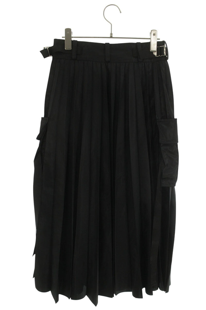 Sacai 23SS Nylon Twill Side Pocket Pleated Skirt Size 1