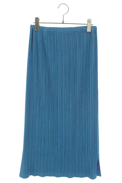 Vintage Blue Pleated Polyester Maxi Skirt Size 5