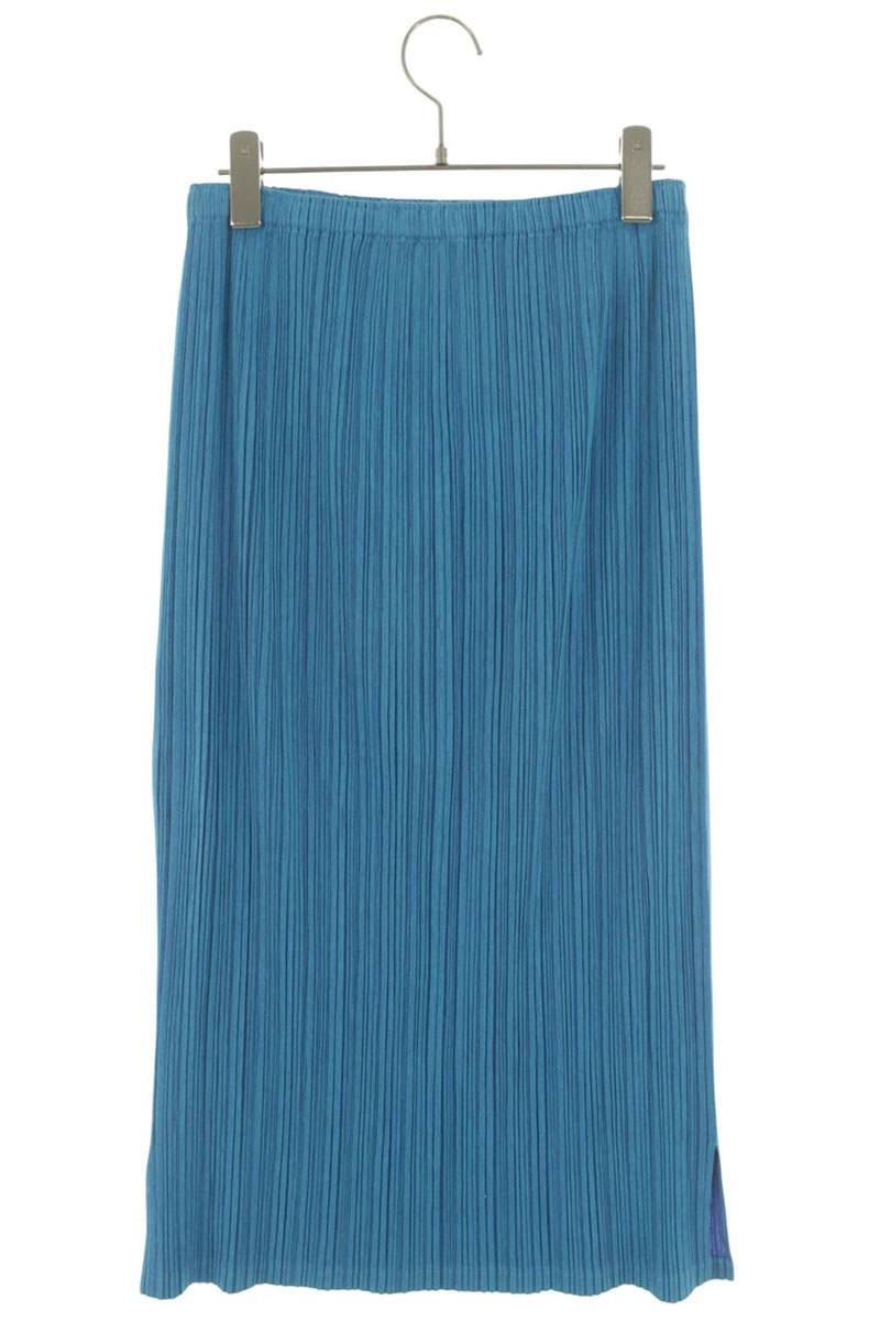 Vintage Blue Pleated Polyester Maxi Skirt Size 5