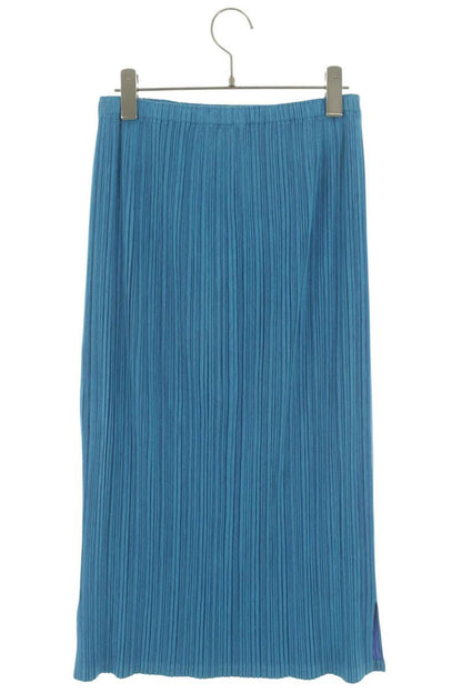 Vintage Blue Pleated Polyester Maxi Skirt Size 5