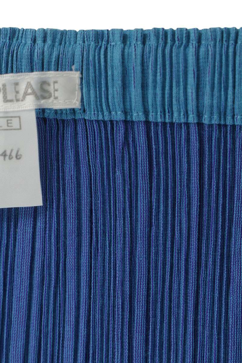 Vintage Blue Pleated Polyester Maxi Skirt Size 5