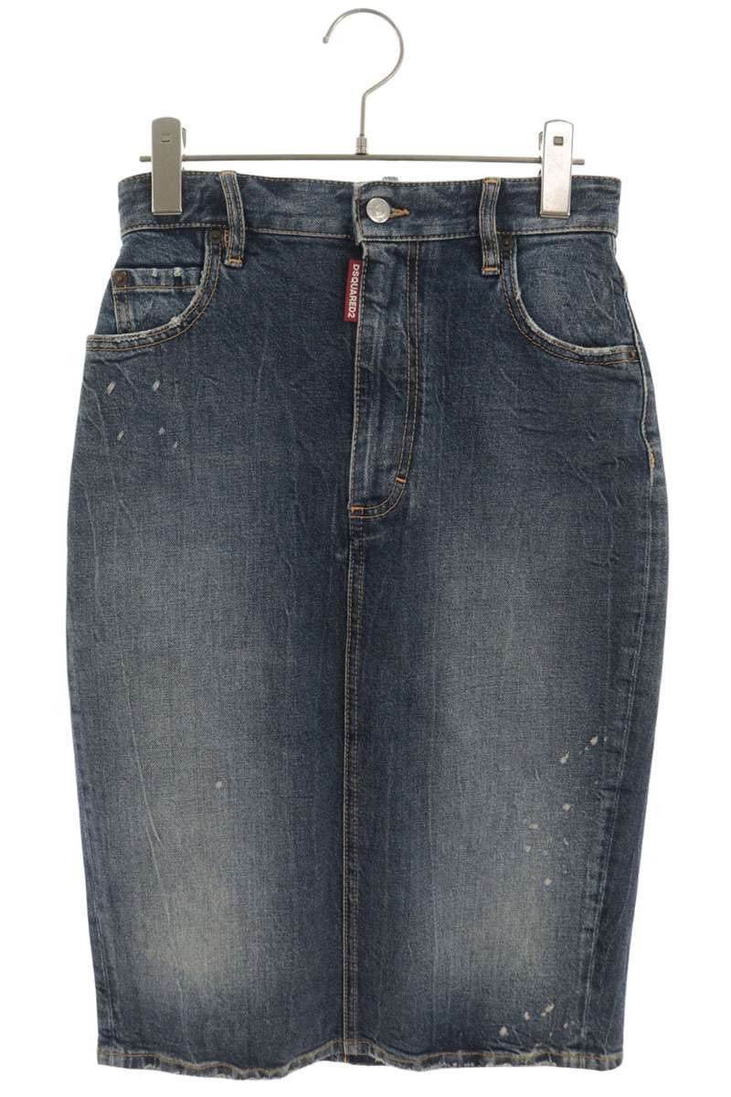 Dsquared2 Distressed Indigo Denim Skirt Size 38