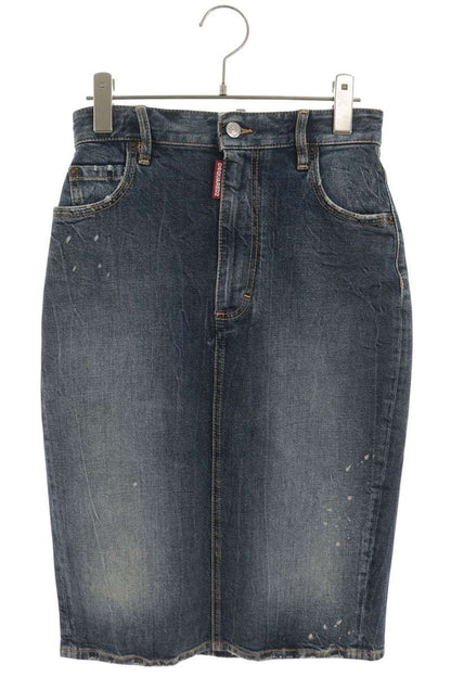 Dsquared2 Distressed Indigo Denim Skirt Size 38