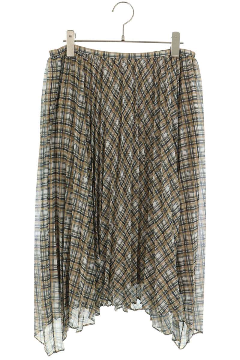 Acne Studios Green Polyester Pleated Midi Skirt Size 34