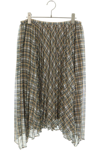 Acne Studios Green Polyester Pleated Midi Skirt Size 34