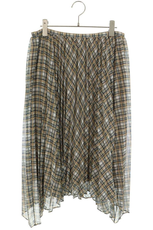 Acne Studios Green Polyester Pleated Midi Skirt Size 34