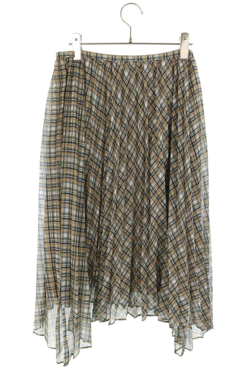 Acne Studios Green Polyester Pleated Midi Skirt Size 34