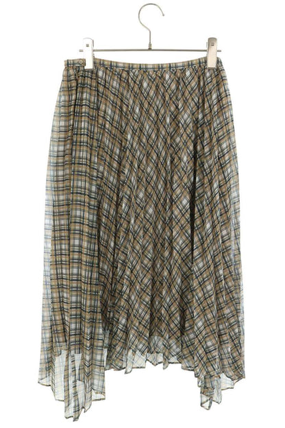 Acne Studios Green Polyester Pleated Midi Skirt Size 34