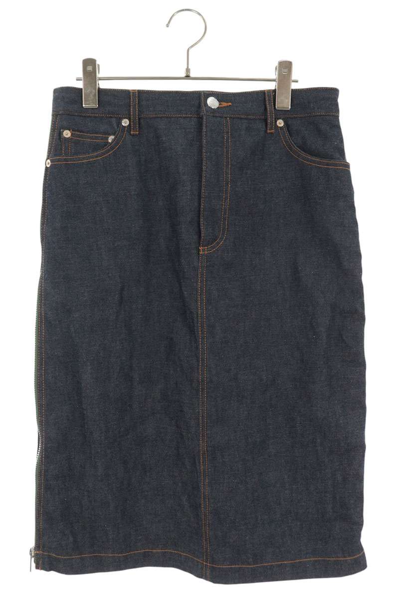 A.P.C. x Sacai Side Zip Denim Skirt Indigo Khaki Size 38