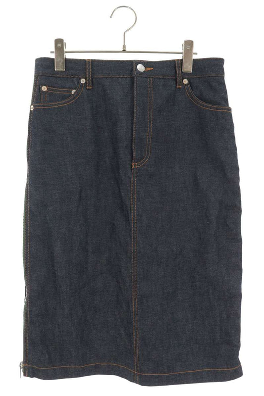 A.P.C. x Sacai Side Zip Denim Skirt Indigo Khaki Size 38
