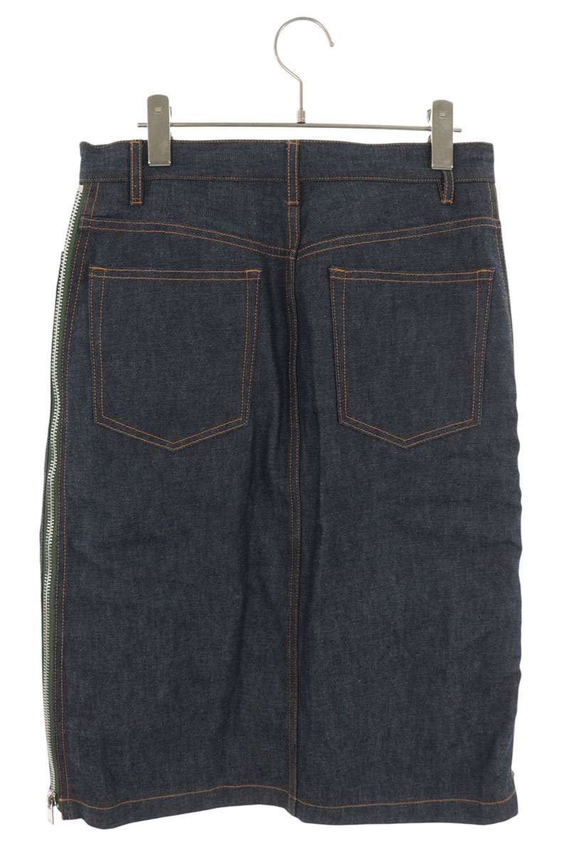 A.P.C. x Sacai Side Zip Denim Skirt Indigo Khaki Size 38