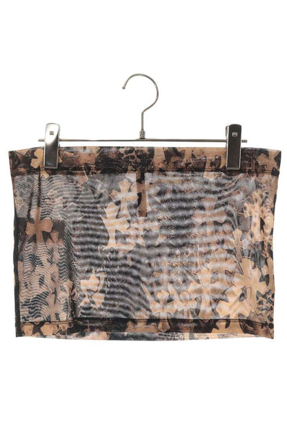 Chrome Hearts Cross Pattern Sheer Skirt Brown & Black Size S